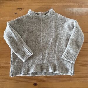 Lunya Wool Blend, Exposed Seams, Sweater, Boxy, Drop Shoulder, Oatmeal, Medium